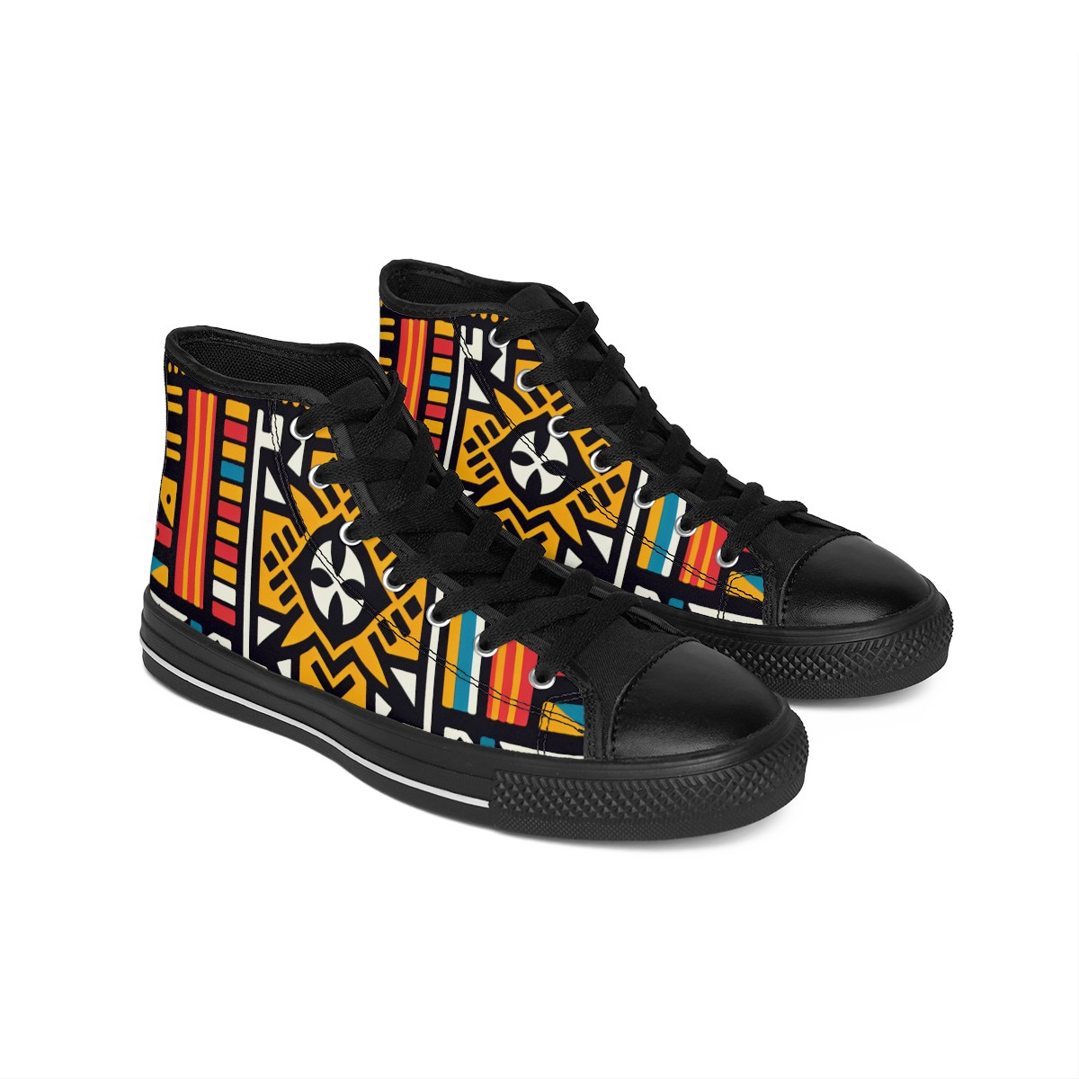"AfroFusion Kente Kicks" - Women's Classic Sneakers