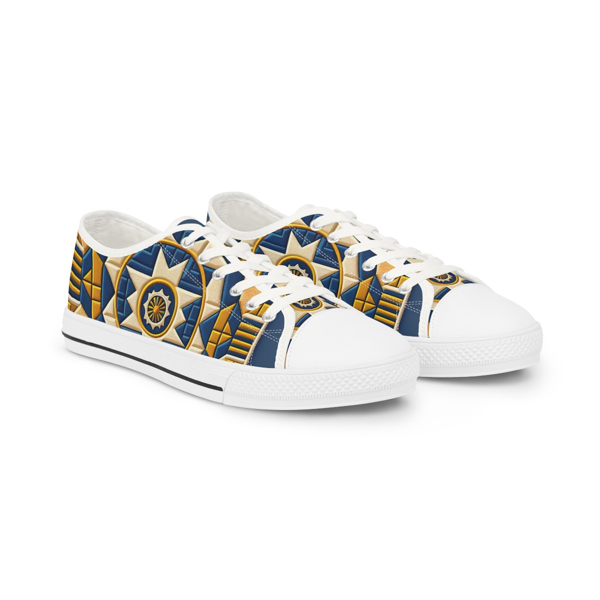 "AfroFusion Kente Kicks" - Men's Lowtop Sneakers