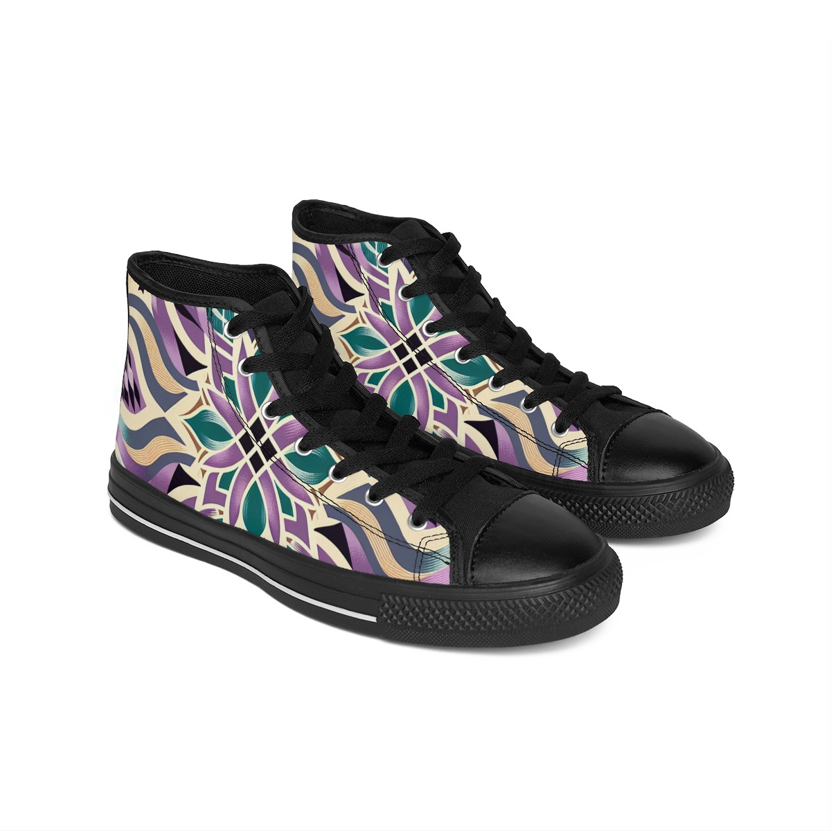 "AfroVibe Kente Kicks" - Women's Classic Sneakers