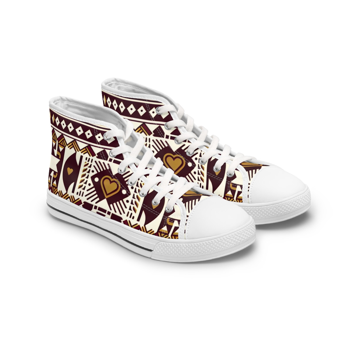 "AfroFusion Kente Kicks" - Womn's High top Sneakers