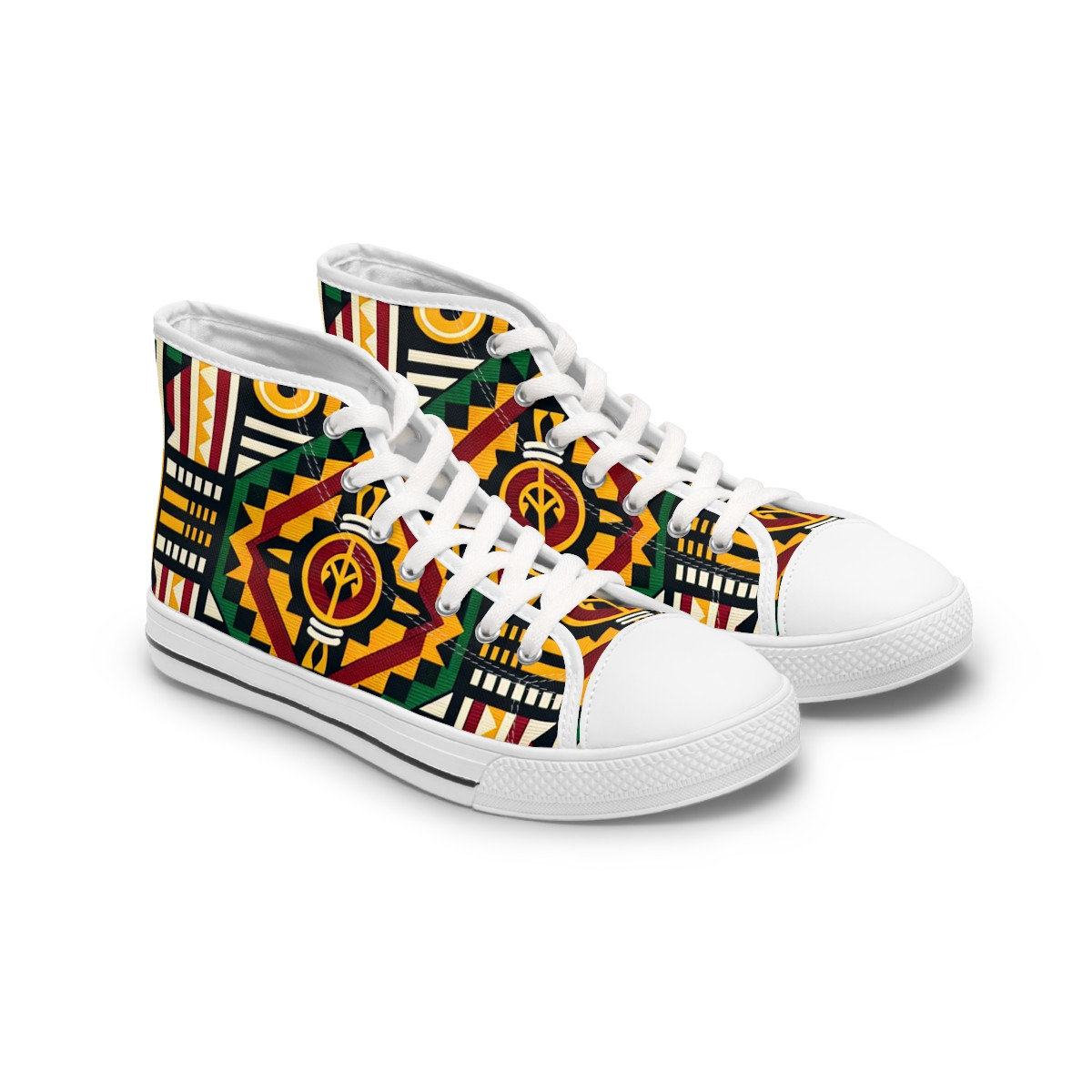 "AfroVibe Kente Kicks" - Womn's High top Sneakers