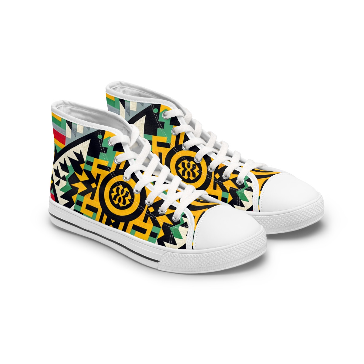 "AfroFusion Kente Kicks" - Womn's High top Sneakers
