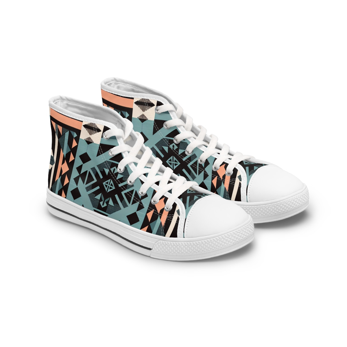 "KenteKicks: AfroFusion Sneakers" - Womn's High top Sneakers