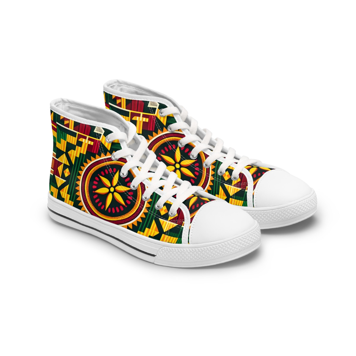 "AfroStride Kente Kicks" - Womn's High top Sneakers