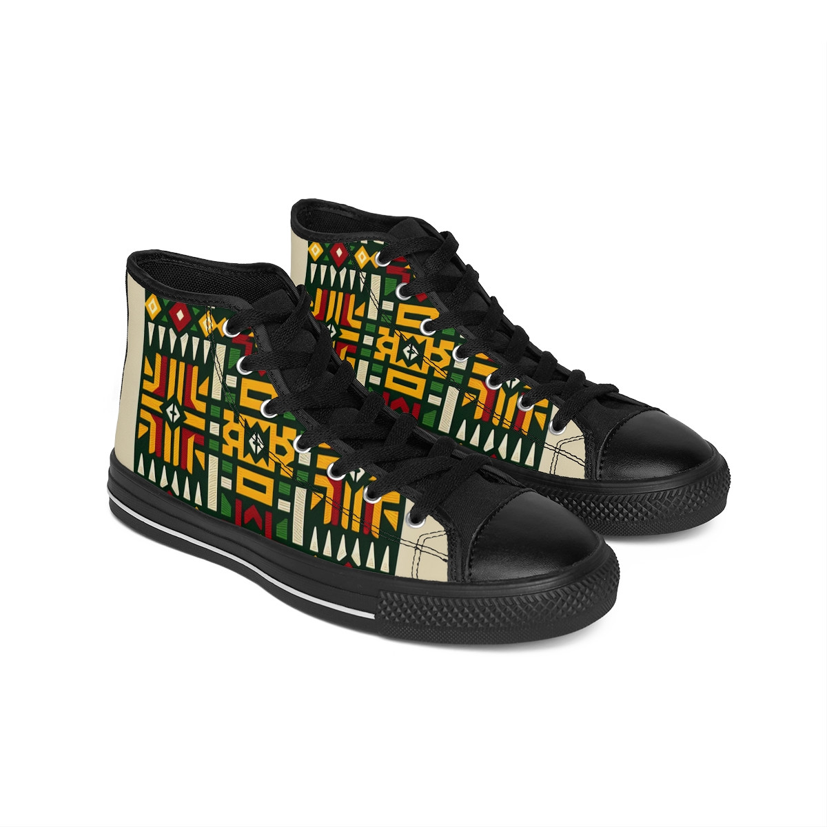 "AfroPulse Kente Kicks" - Women's Classic Sneakers