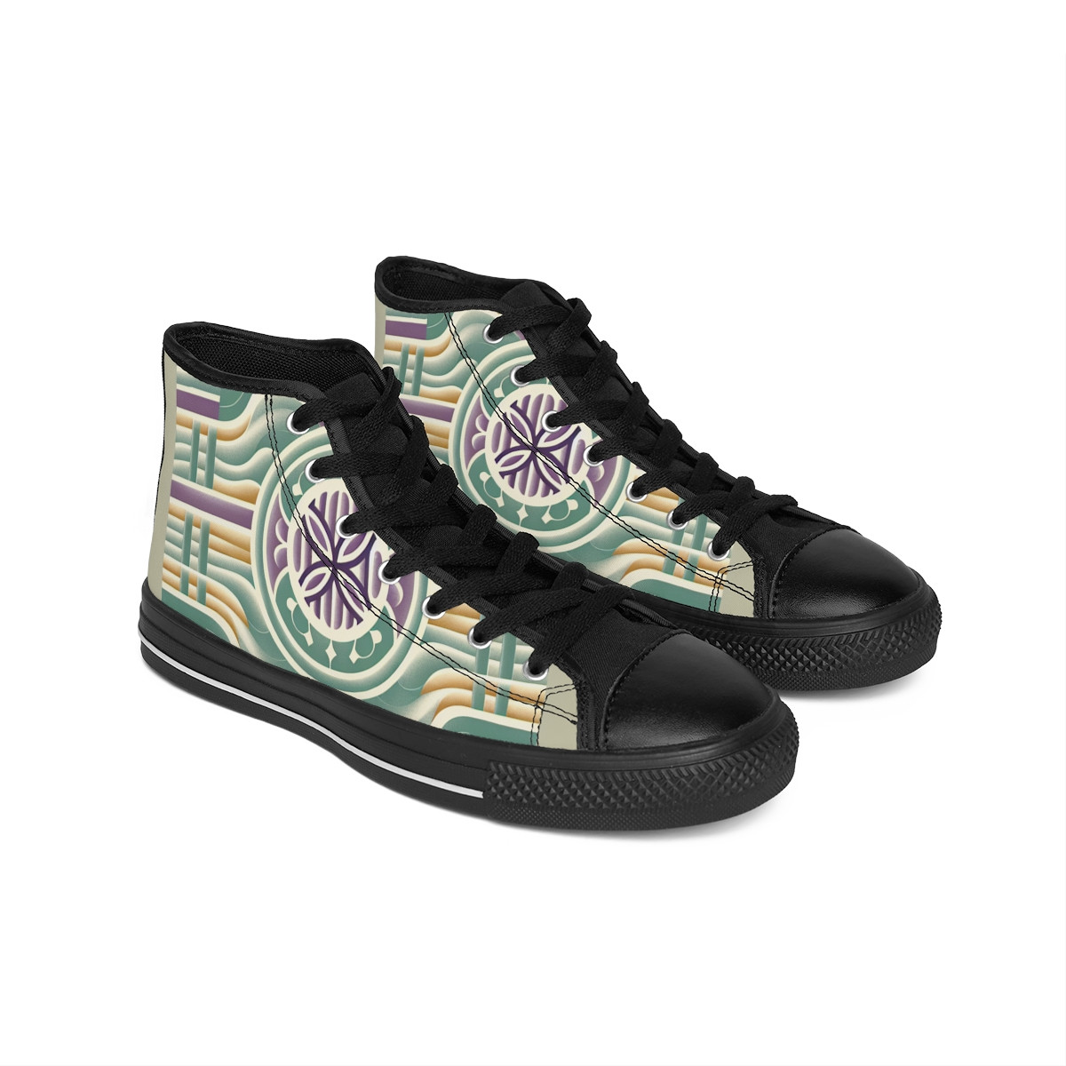 "Heritage Stride Kente Kicks" - Women's Classic Sneakers