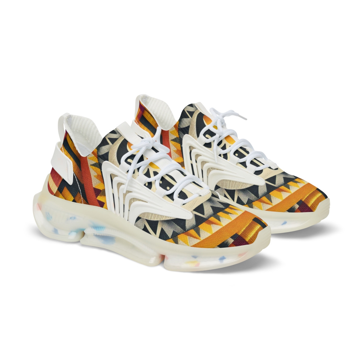 "Heritage Stride: Kente Kaleidoscope Sneakers" - Men's Mesh Sneaker