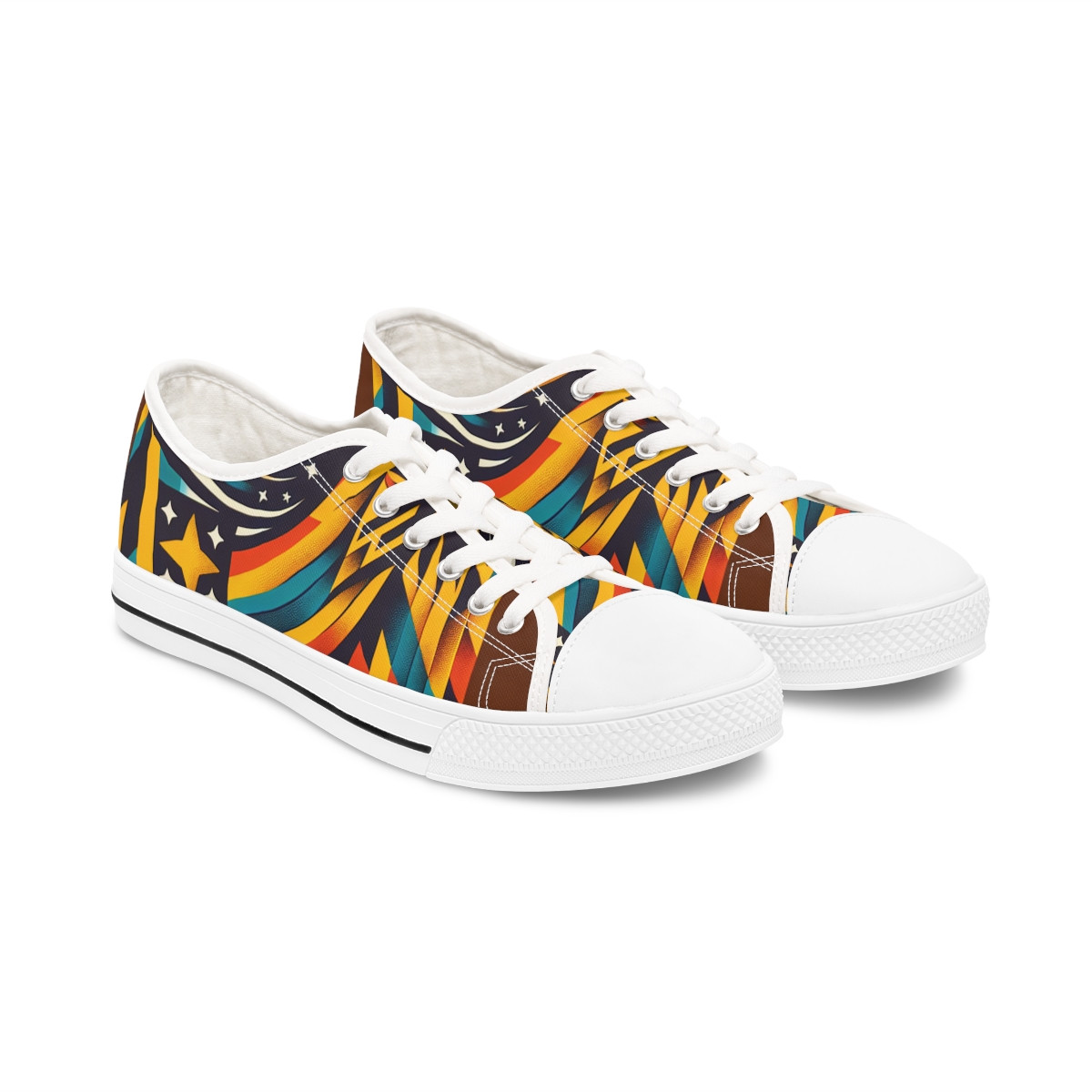 "TribalStride Kente Kicks" - Women's Lowtop Sneakers