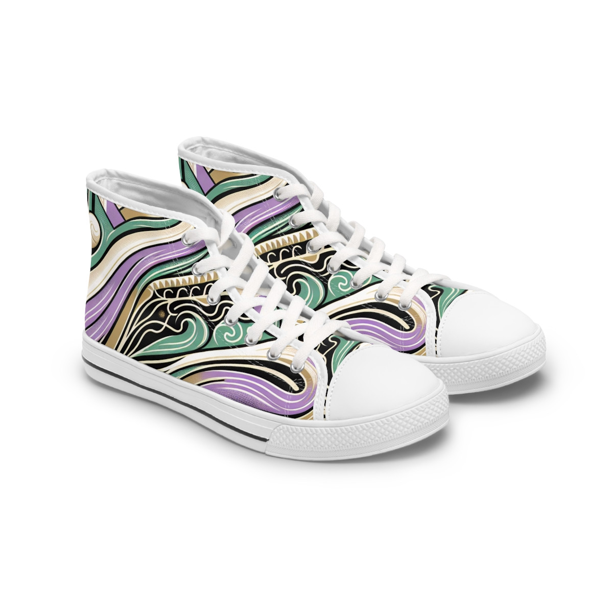 "Heritage Stride Kente Kicks" - Womn's High top Sneakers