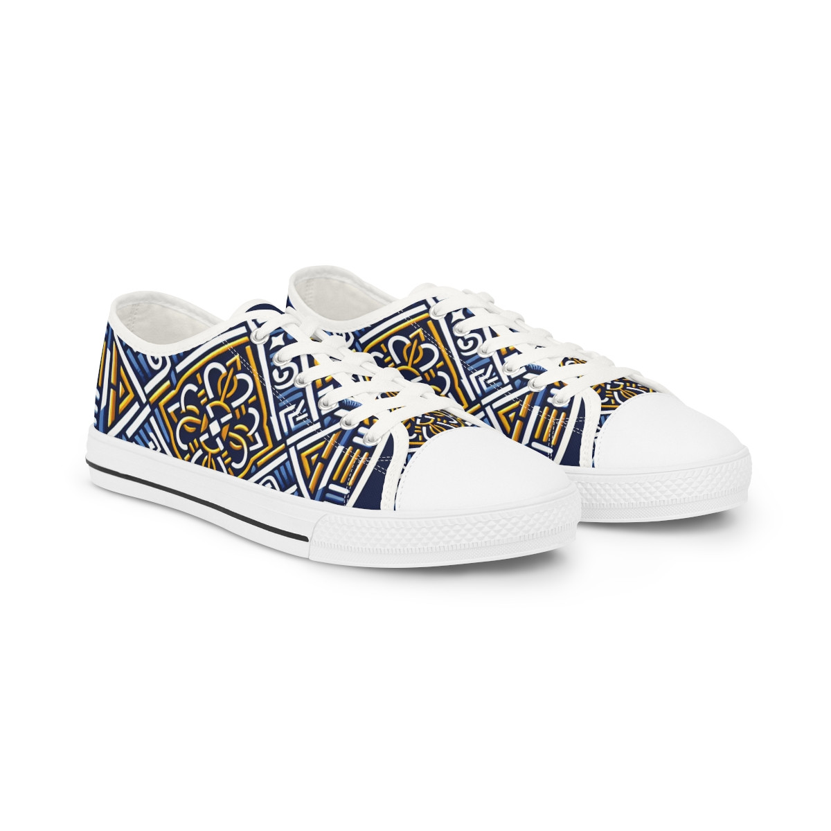"AfroFusion Kente Kicks" - Men's Lowtop Sneakers