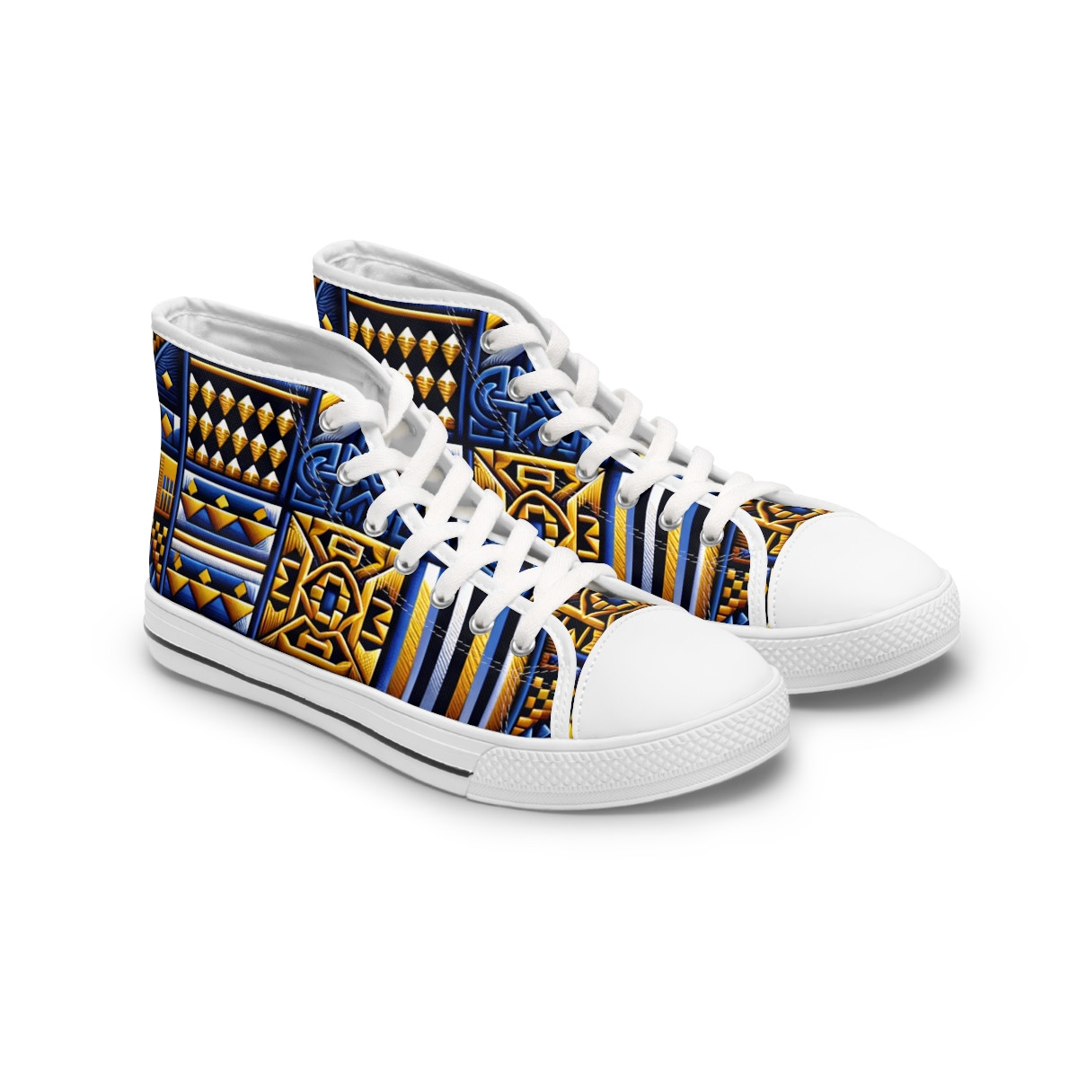 "AfroVibe Kente Kicks" - Womn's High top Sneakers