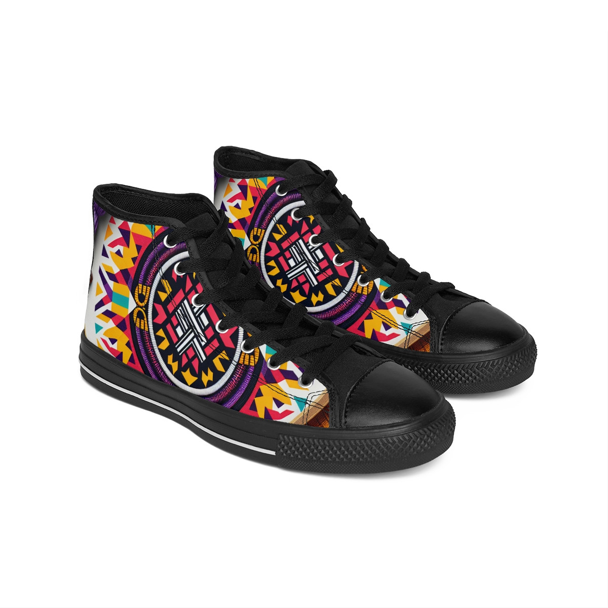 "AfroStride Kente Kicks" - Women's Classic Sneakers