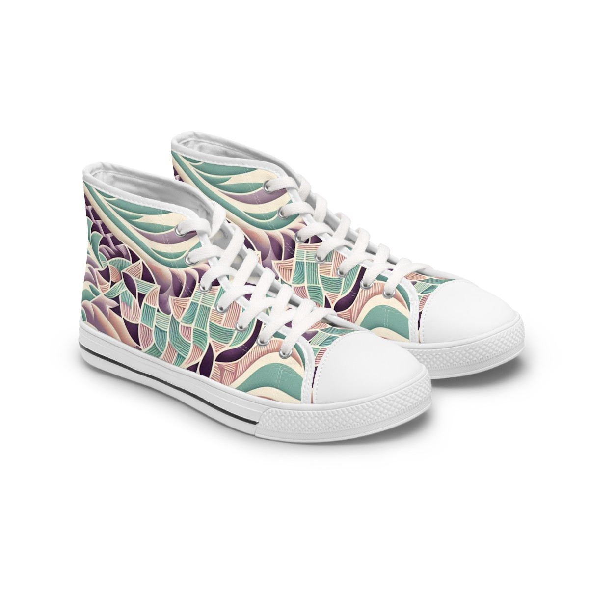 "AfroFusion Kente Kicks" - Womn's High top Sneakers