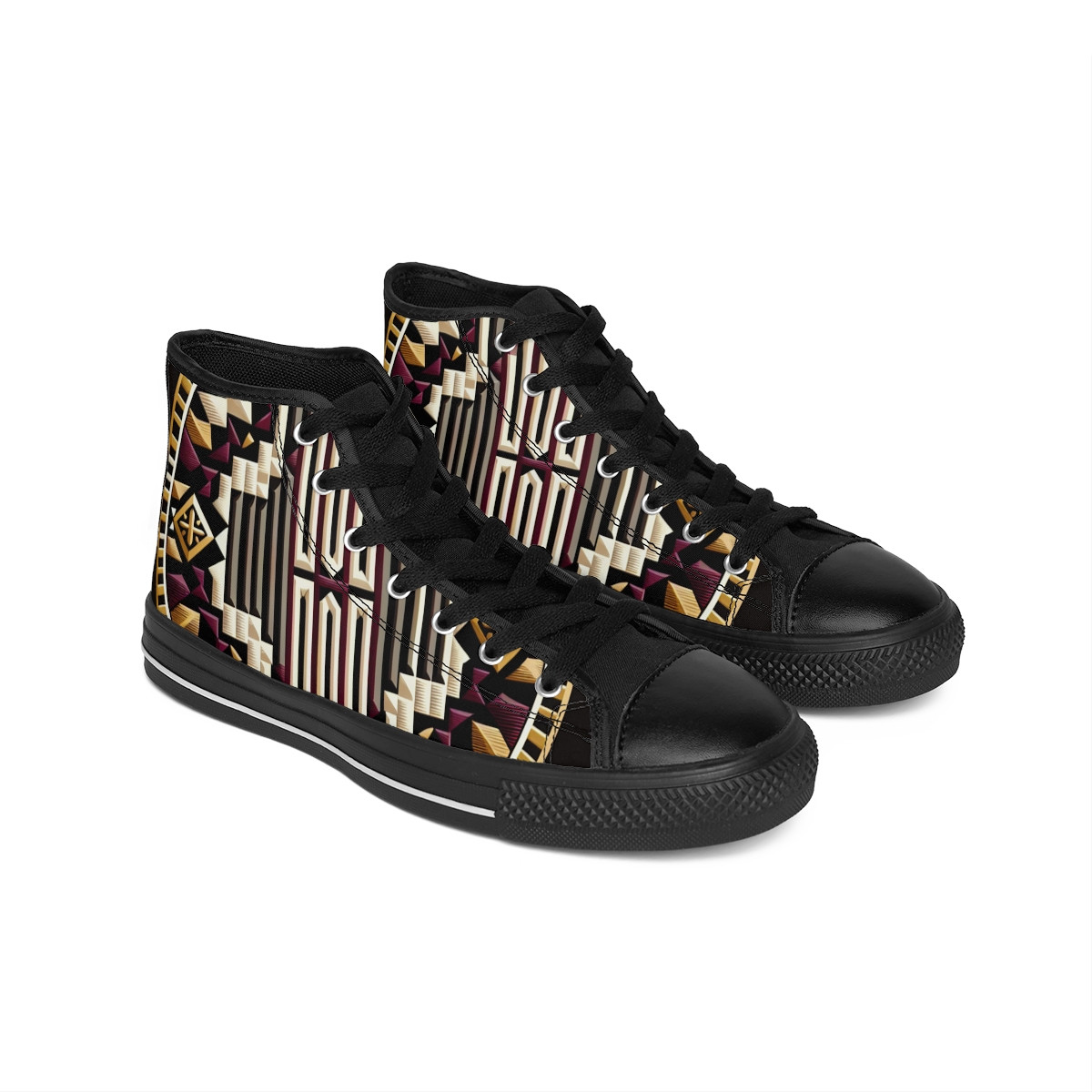 "Heritage Stride: Afro-Fusion Kente Kicks" - Men's Classic Sneakers