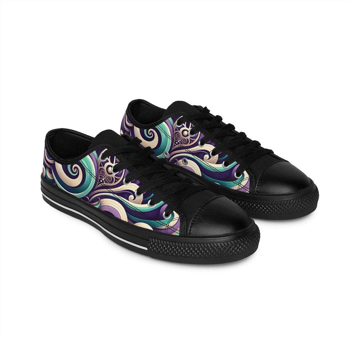 "AfricaStride: Kente Kaleidoscope Kicks" - Women's Sneakers