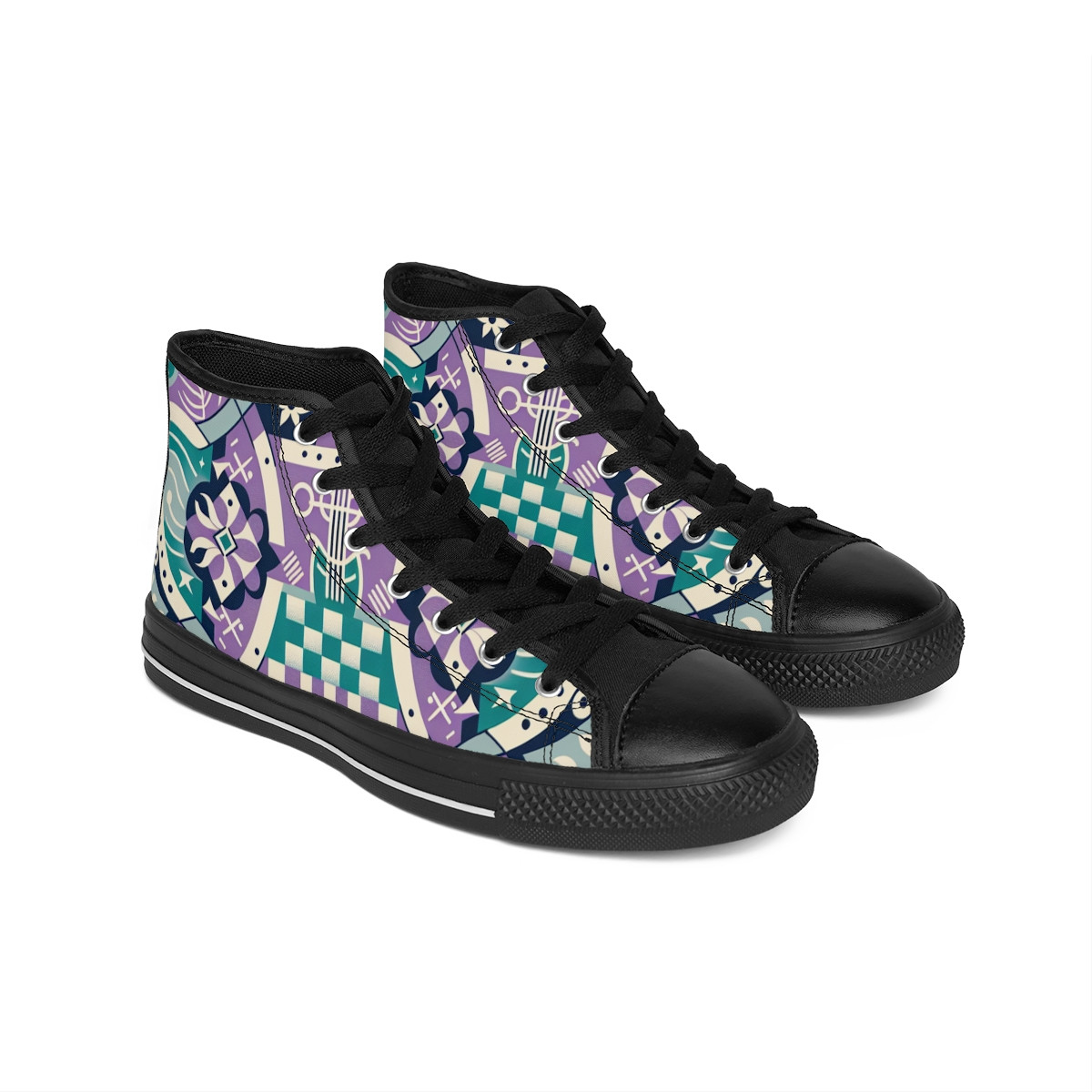 "AfroDazzle Kente Kicks" - Women's Classic Sneakers