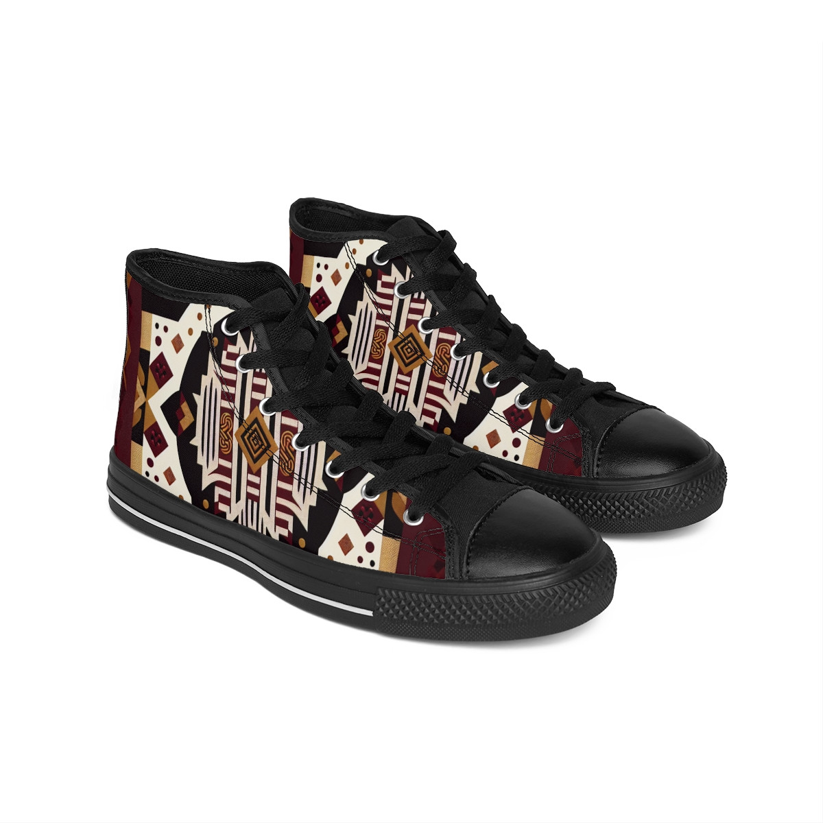 "Heritage Stride: Kente Kickstarters" - Women's Classic Sneakers