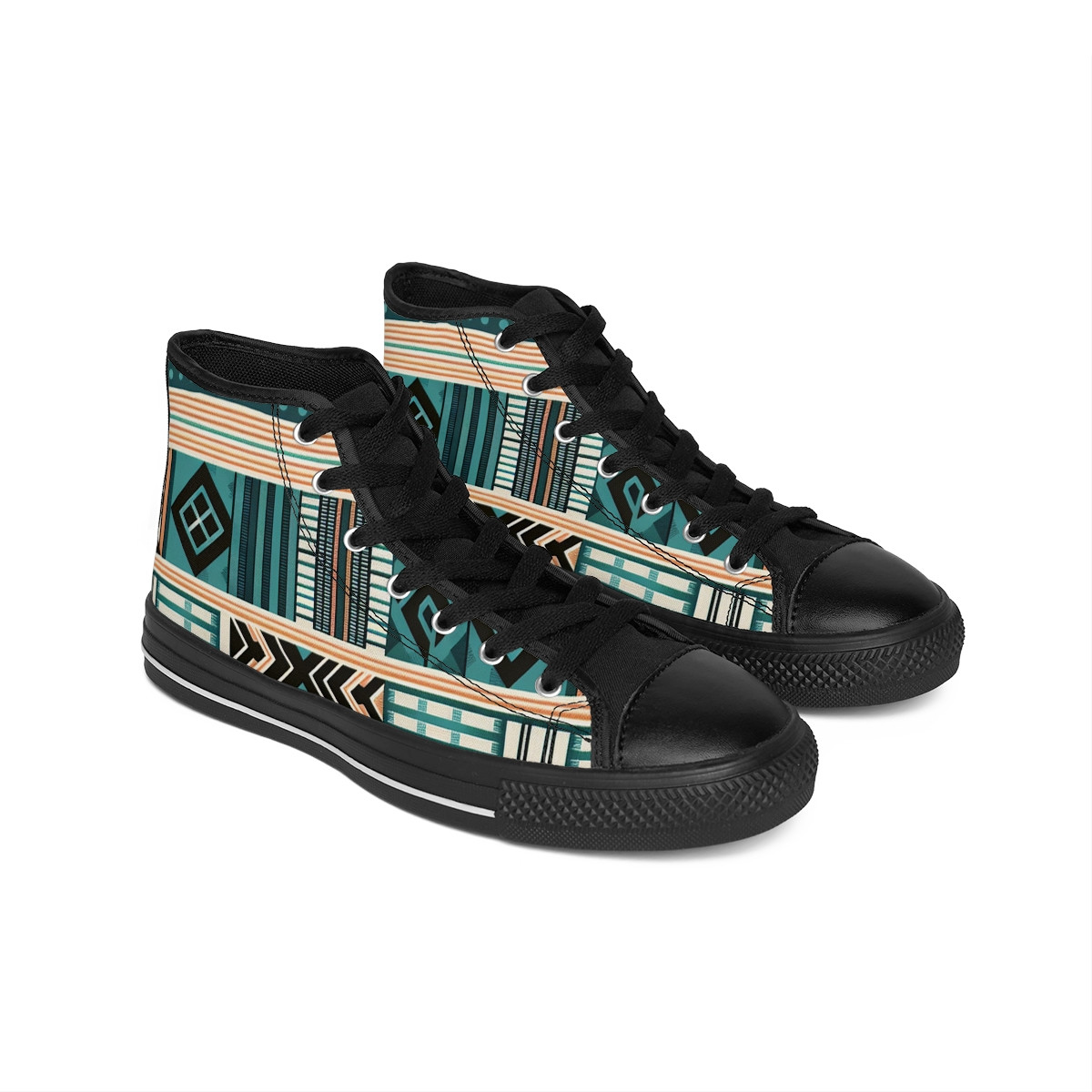 "AfroDazzle Kente Kicks" - Women's Classic Sneakers