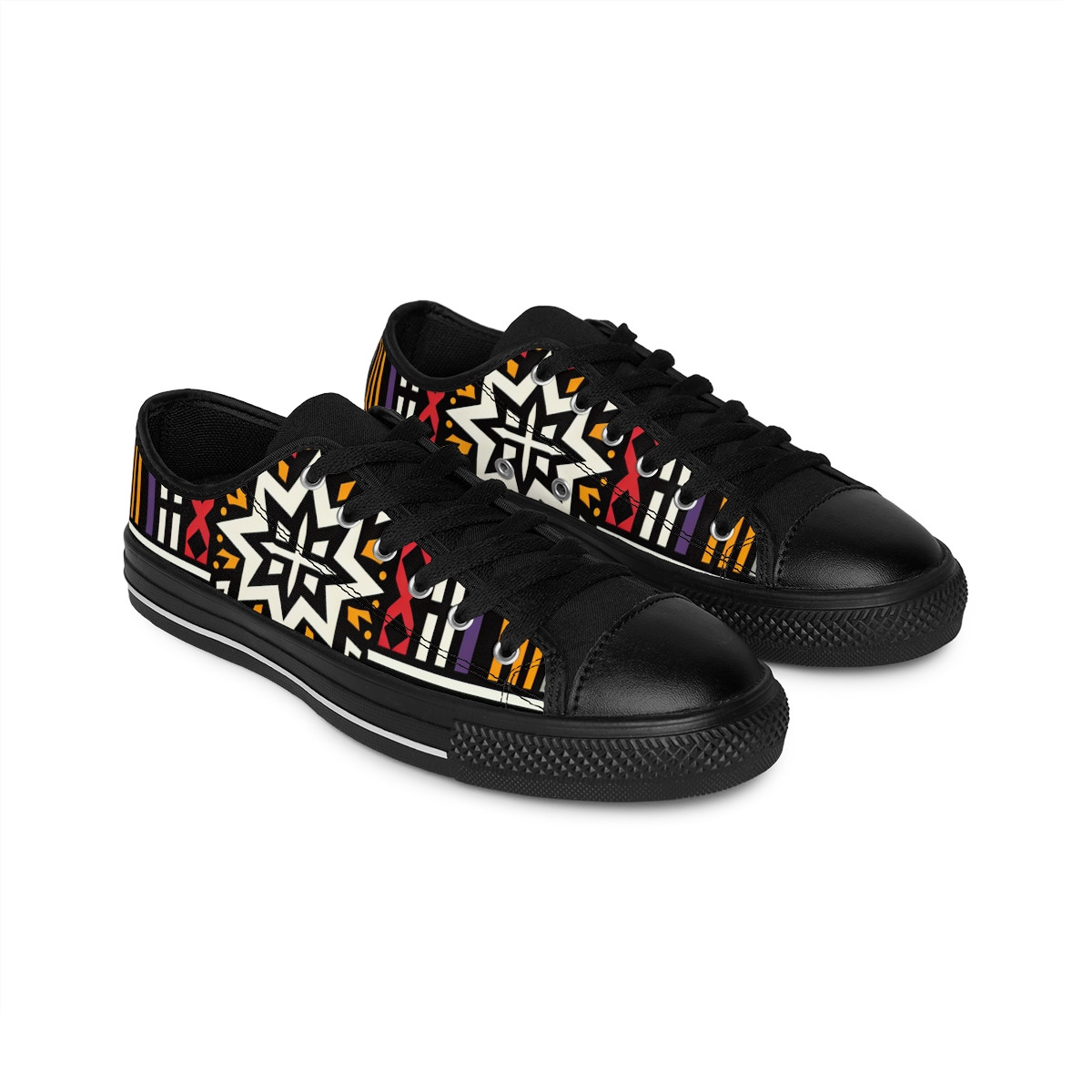 "AfroFusion Kente Kicks" - Women's Sneakers