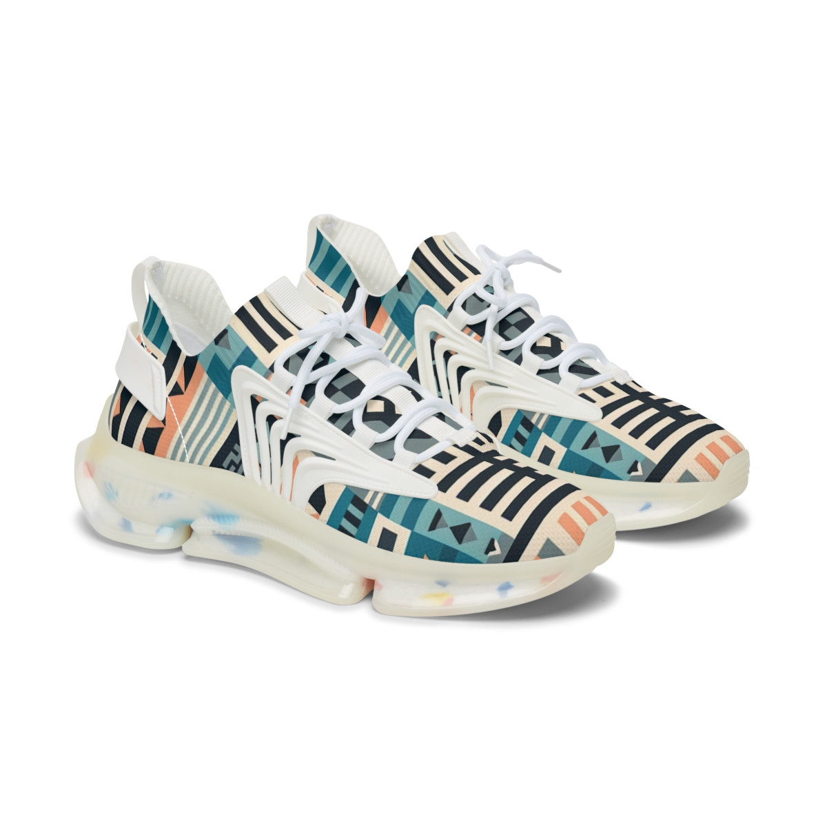 "AfroPulse Kente Kicks" - Women's Mesh Sneaker