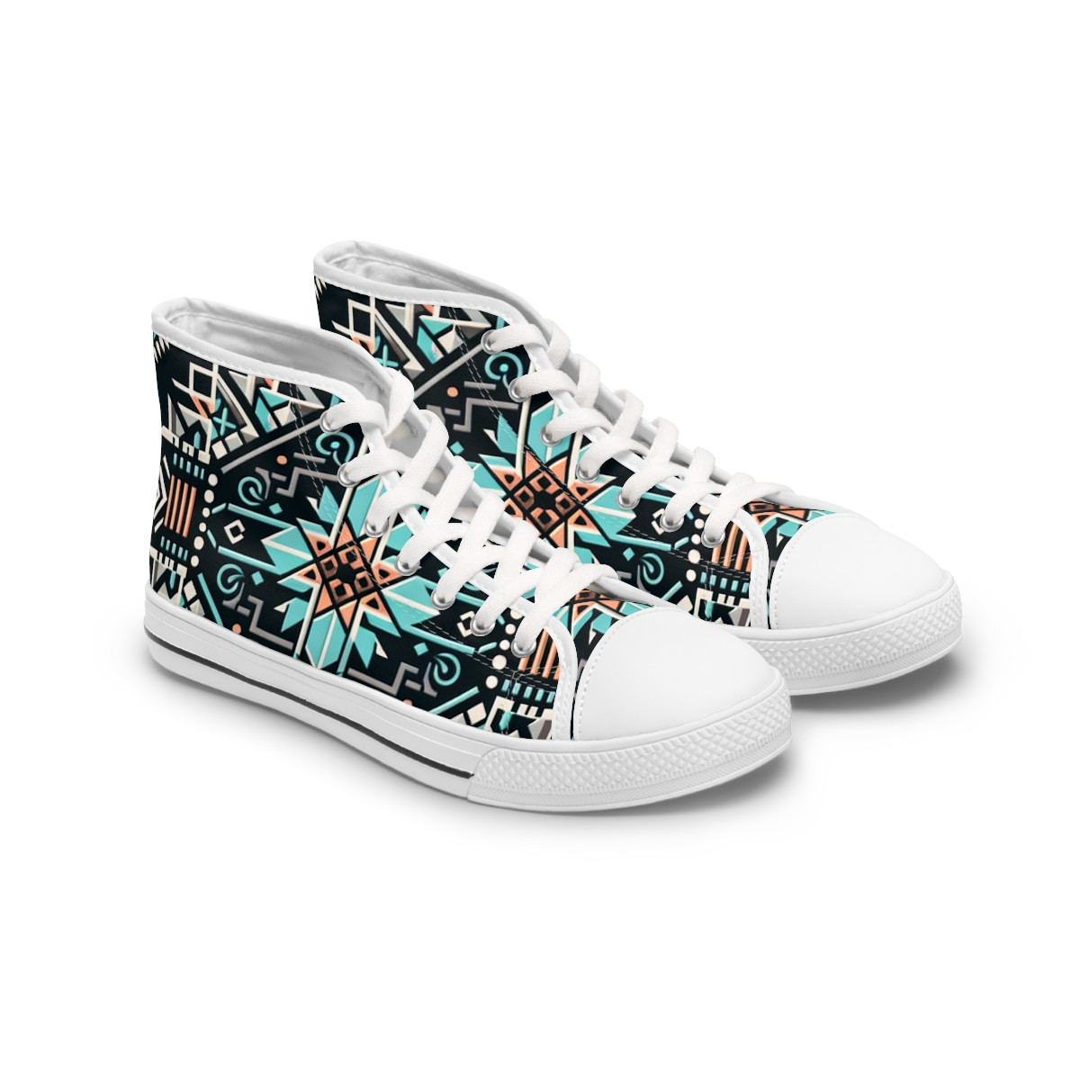 "AfroStride Kente Kicks" - Womn's High top Sneakers