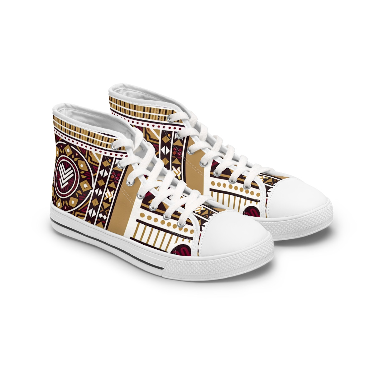 "AfroStride Kente Kicks" - Womn's High top Sneakers