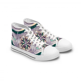 "AfroStride Kente Kicks" - Womn's High top Sneakers