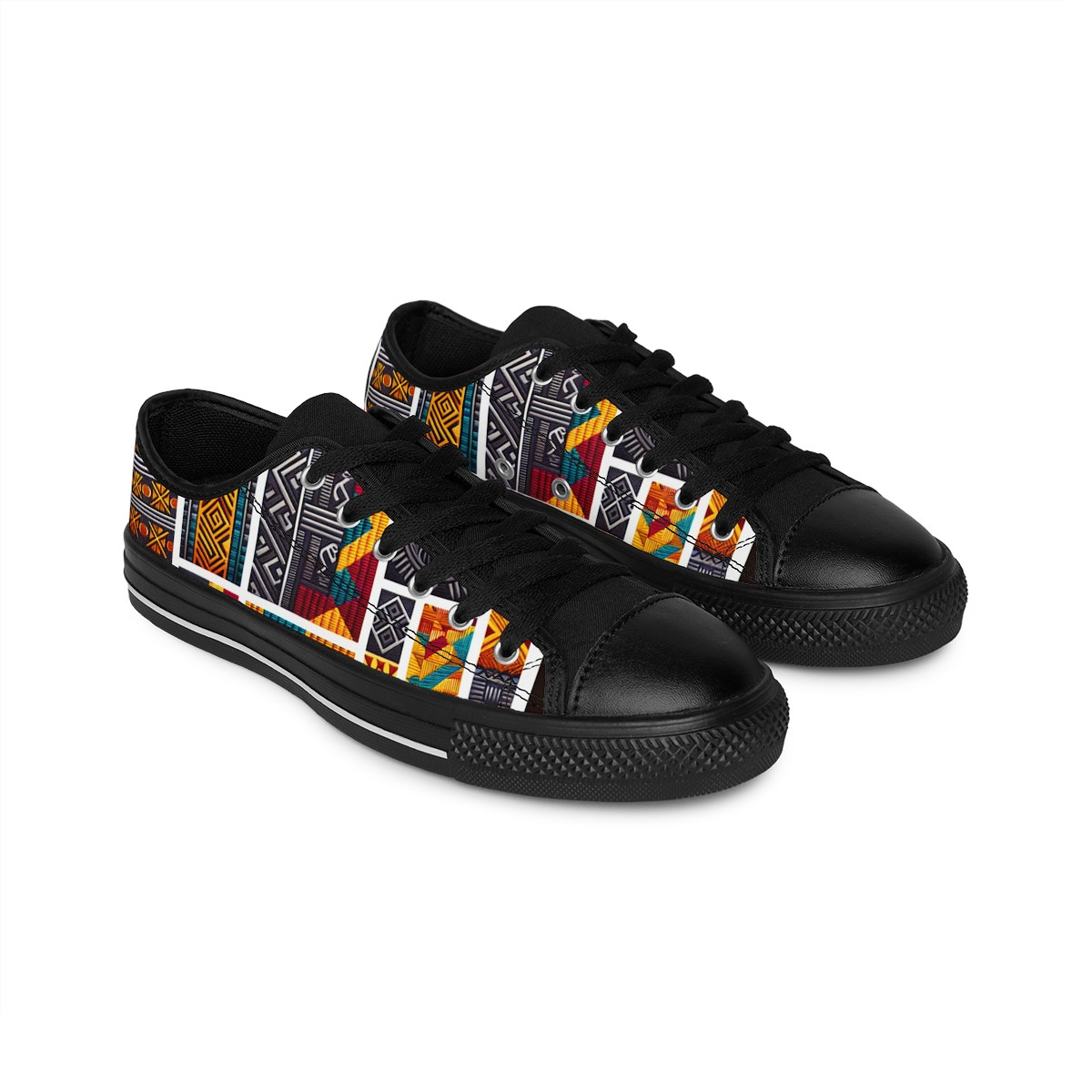 "AfroStride Kente Kicks" - Women's Sneakers