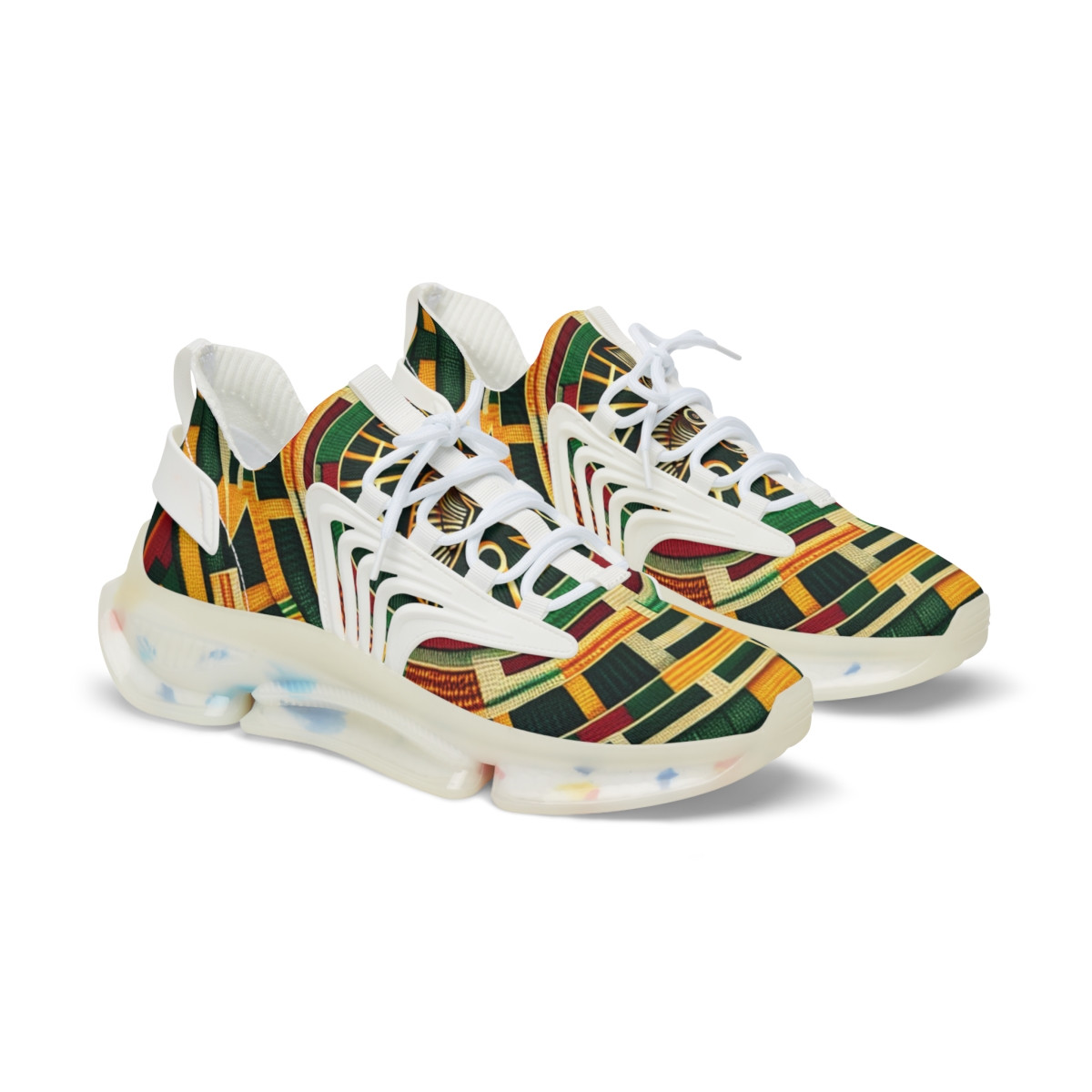 "AfroPulse Kente Kicks" - Men's Mesh Sneaker