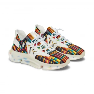 "AfroFusion Kente Kicks" - Women's Mesh Sneaker