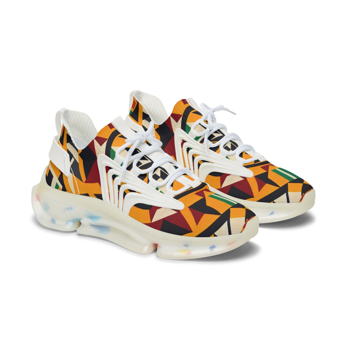 "AfroStride Kente Kicks" - Women's Mesh Sneaker