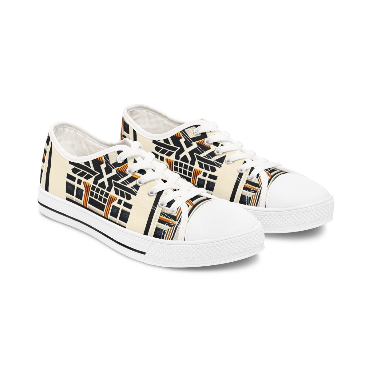 "AfroGlide Kente Kicks" - Women's Lowtop Sneakers