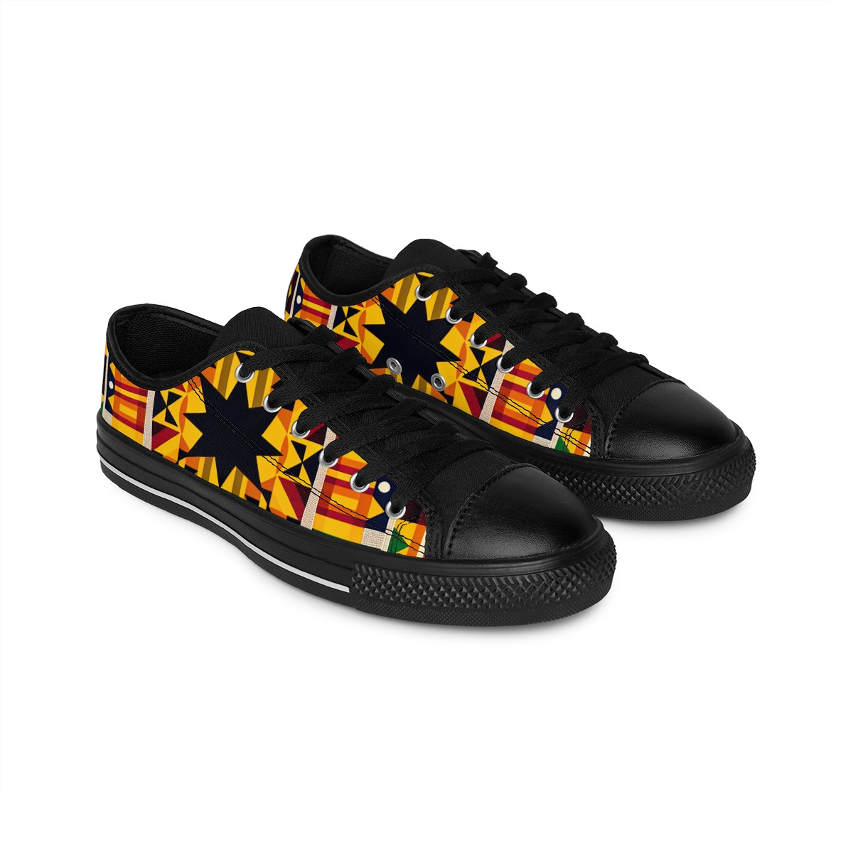 "Heritage Stride Kente Kicks" - Women's Sneakers