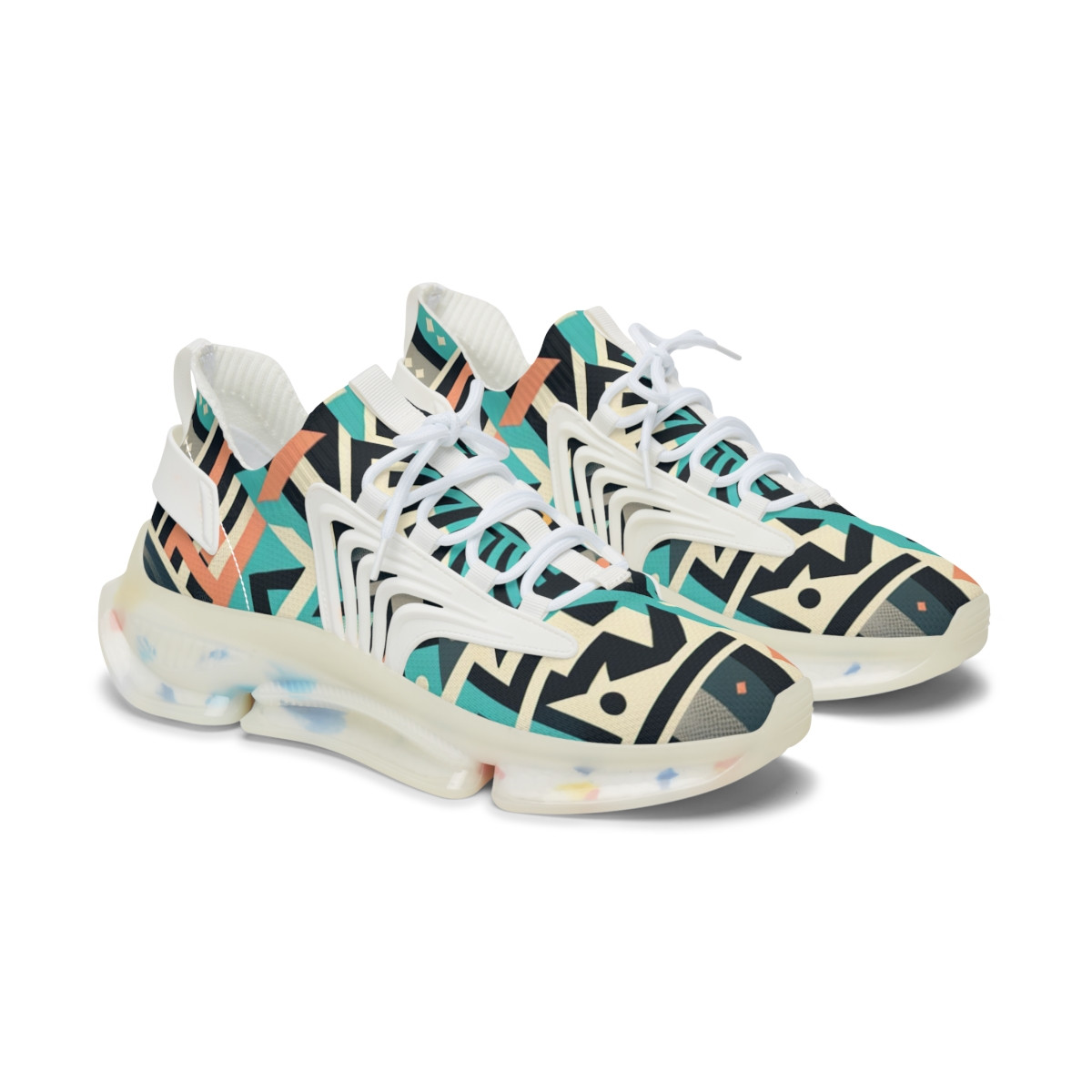 "AfroKicks: Kente Runway Rhythms" - Women's Mesh Sneaker