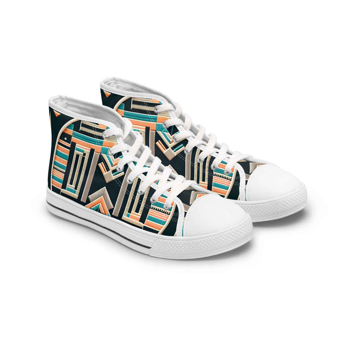 "AfroStride Kente Kicks" - Womn's High top Sneakers