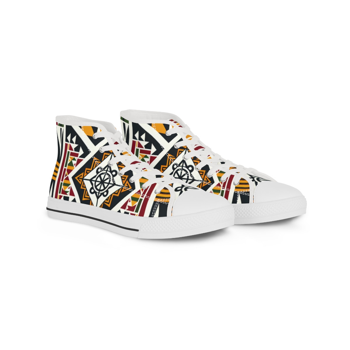 "Kente Kicks: Harmony Steps" - Men's High top Sneakers