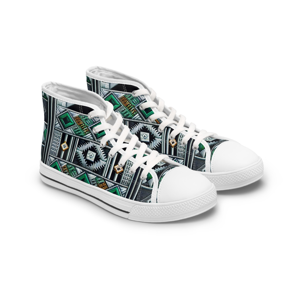 "AfroStride Kente Kicks" - Womn's High top Sneakers