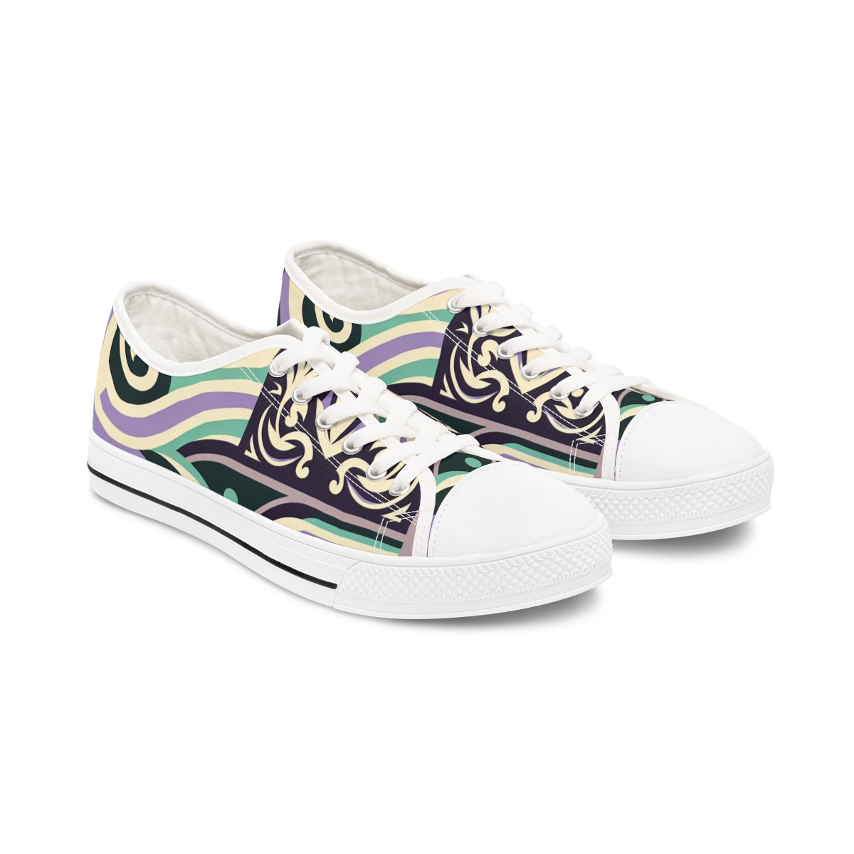"HeritageStride Afrocentric Kente Sneakers" - Women's Lowtop Sneakers
