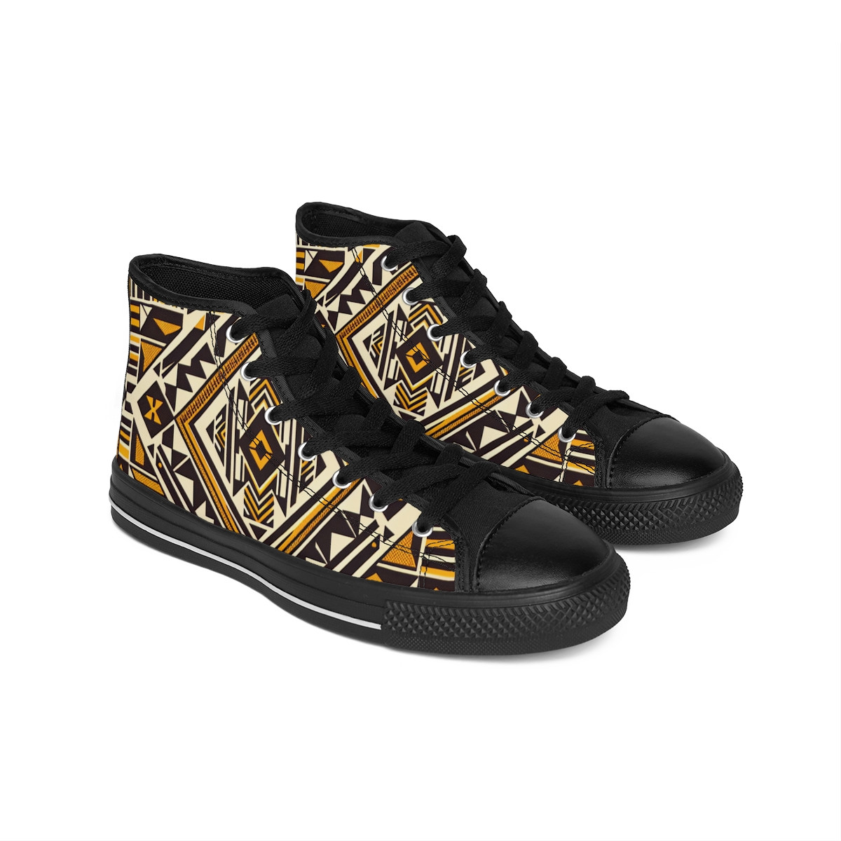 "AfroStride: Kente Kaleidoscope Sneakers" - Women's Classic Sneakers