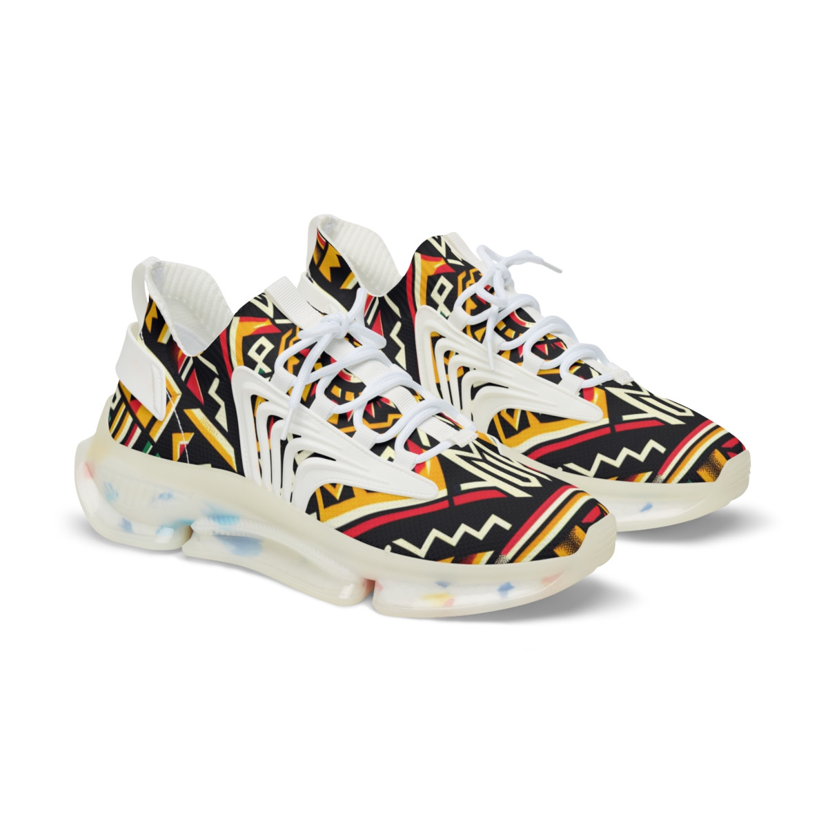 "HeritageStride: Authentic Kente Fusion Sneakers" - Men's Mesh Sneaker