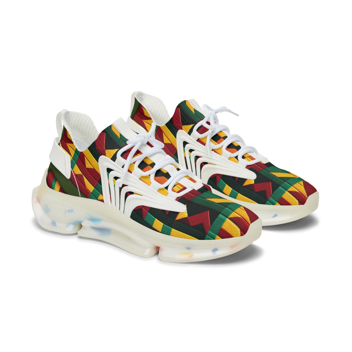 "AfroFusion Kente Kicks" - Women's Mesh Sneaker