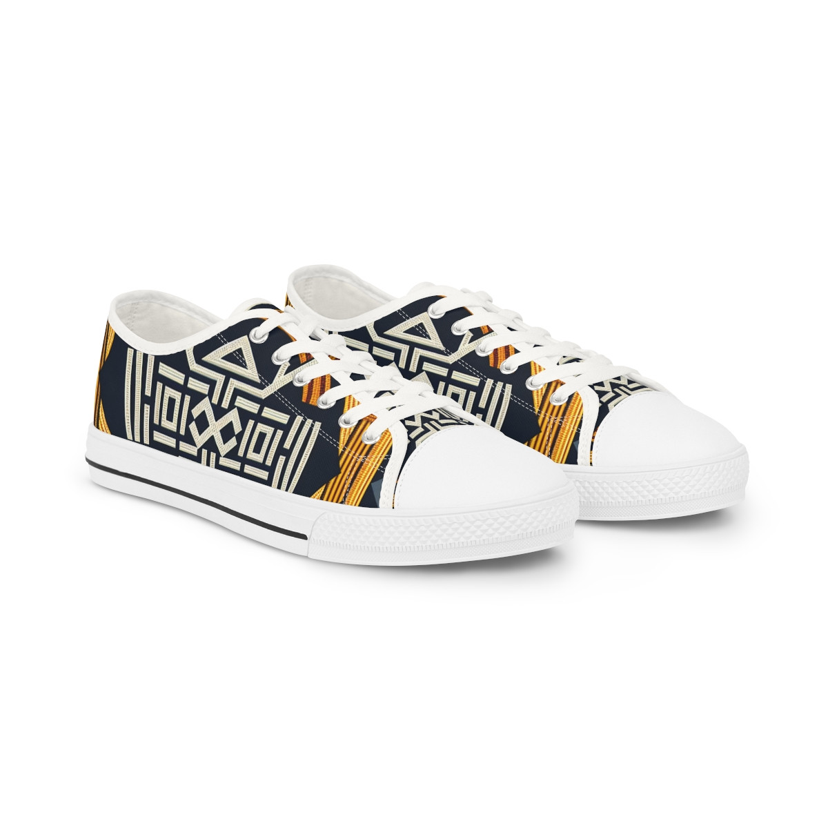 "AfroStride Kente Kicks" - Men's Lowtop Sneakers