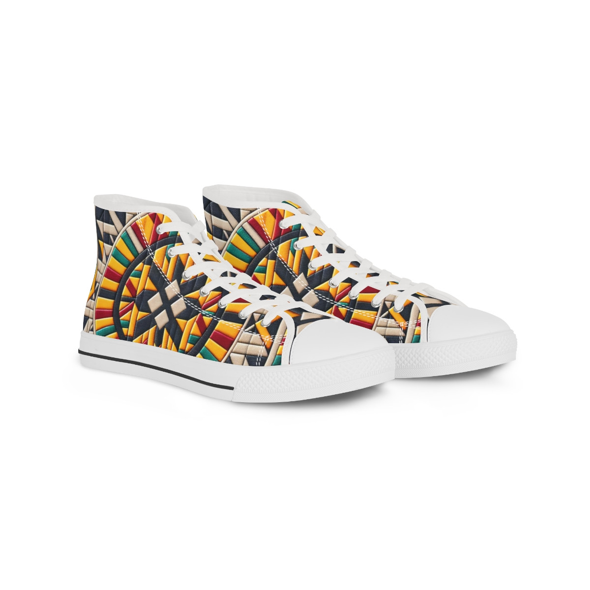 "AfroStride Kente Kicks" - Men's High top Sneakers