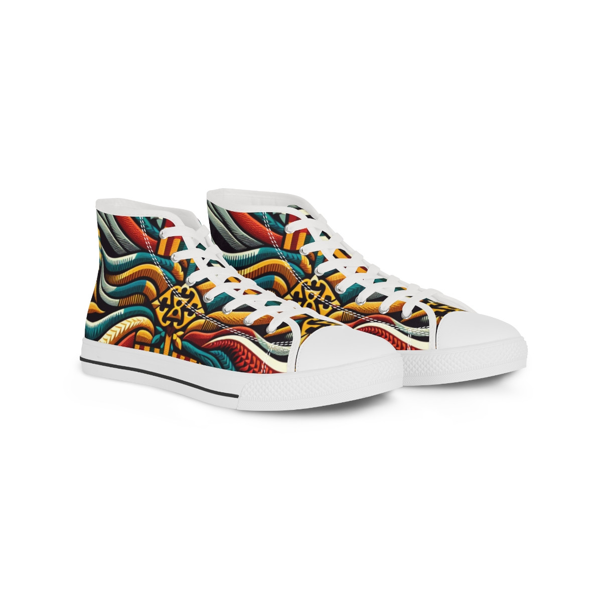 "AfroFusion Kente Kicks" - Men's High top Sneakers