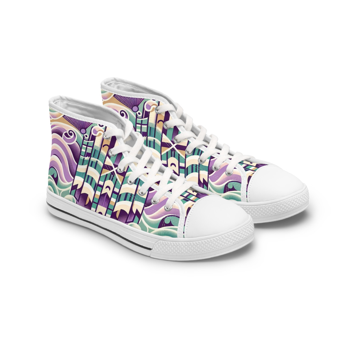 "AfroPulse Kente Kicks" - Womn's High top Sneakers