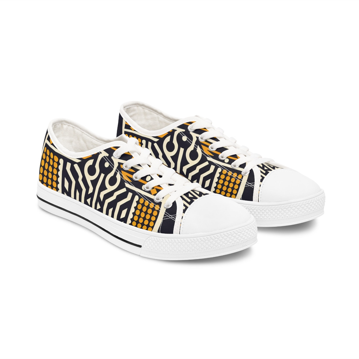 "AfroStride Kente Kicks" - Women's Lowtop Sneakers