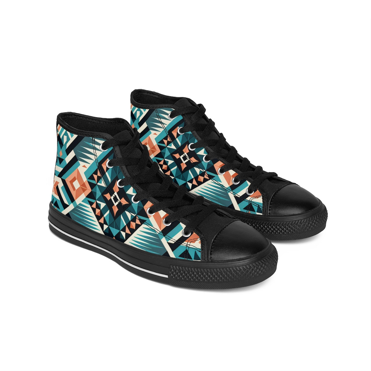 "AfroRhythm Kente Kicks" - Women's Classic Sneakers
