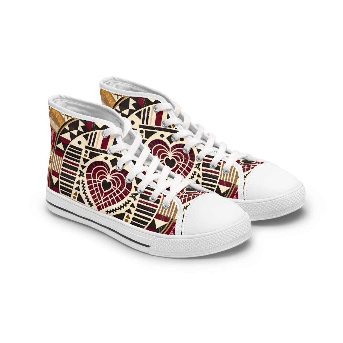 "Ashanti Stride: Kente Passport Sneakers" - Womn's High top Sneakers