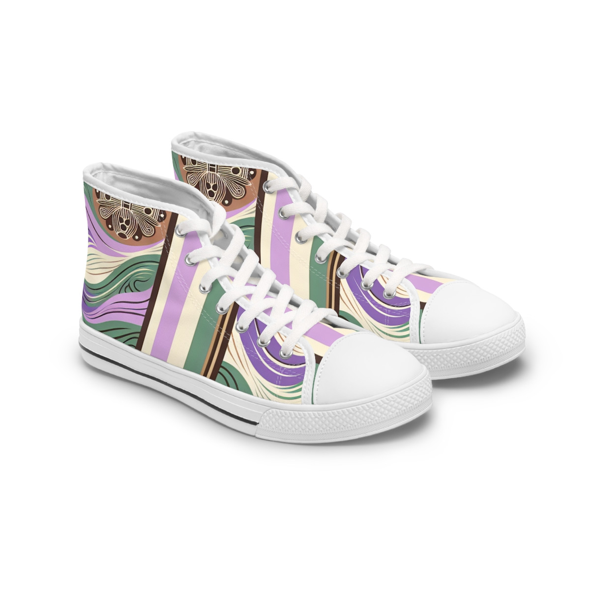 "AfroStride Kente Kicks" - Womn's High top Sneakers