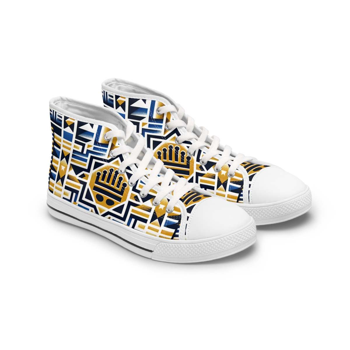 "AfroFusion Steps Kente Kicks" - Womn's High top Sneakers